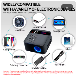 Conversor 12 V para 220 V PORTÁTIL  (150W) 